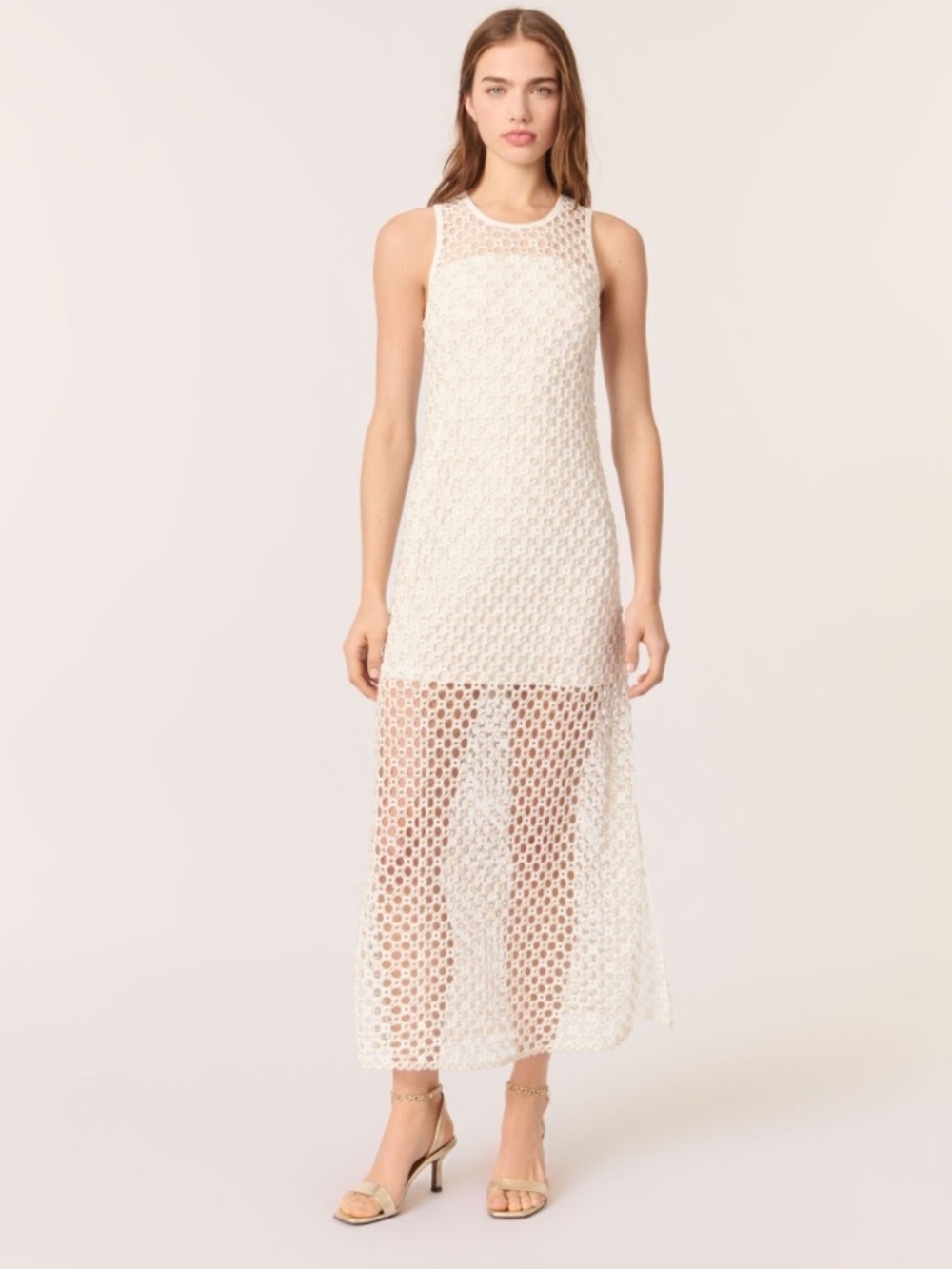 Resille Beaded crochet maxi dress